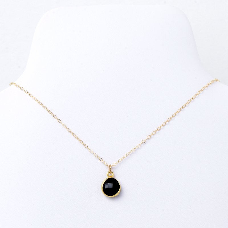 Black Onyx & Goldfill Necklace