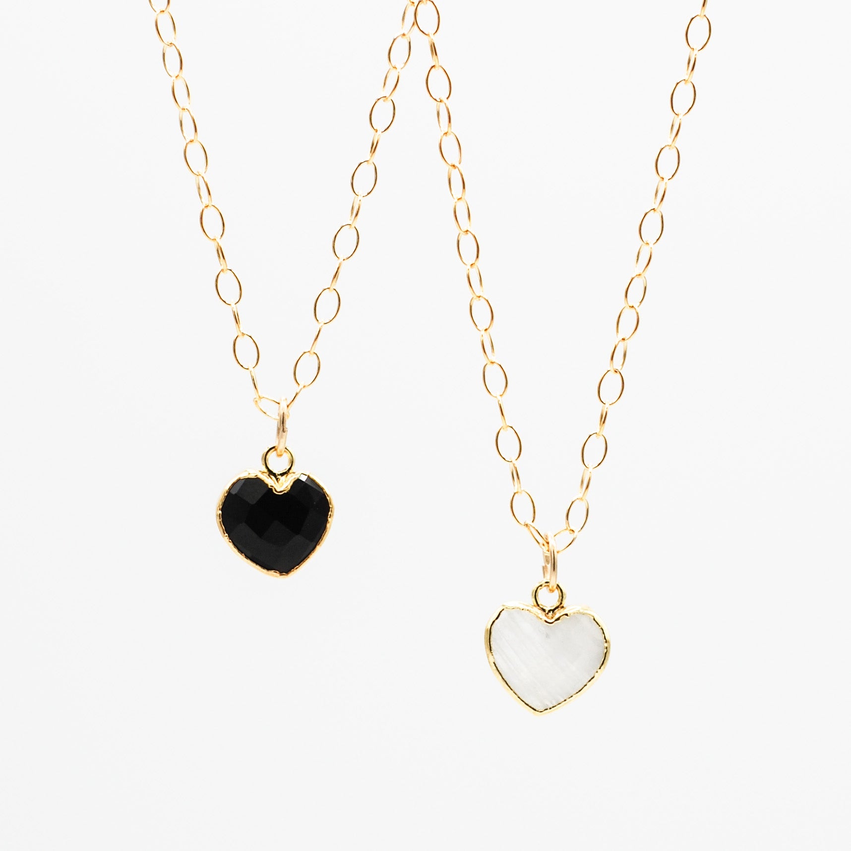 Gemstone Heart & 14K Gold Filled Necklace