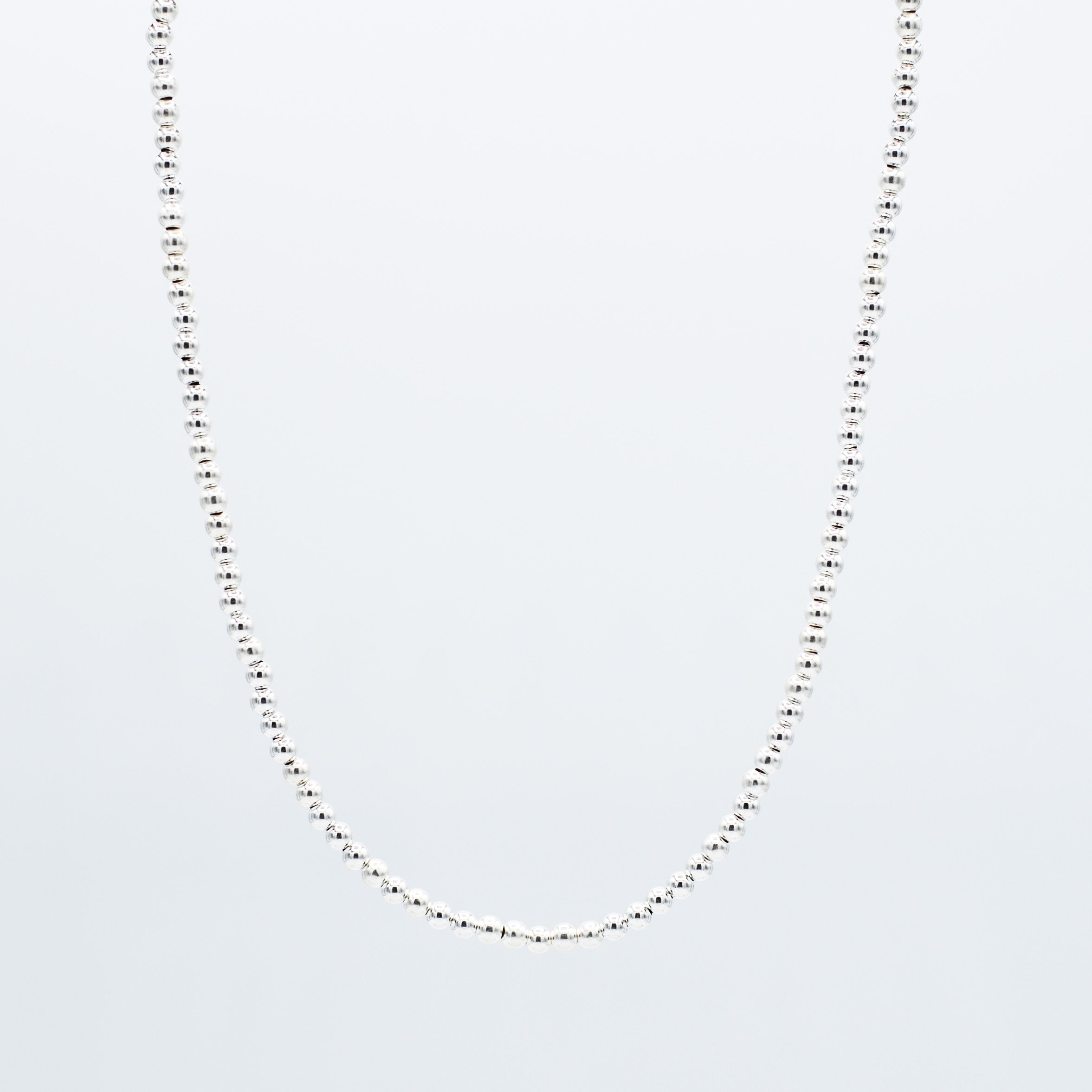 Sterling Silver 4mm Beaded Lux Necklace
