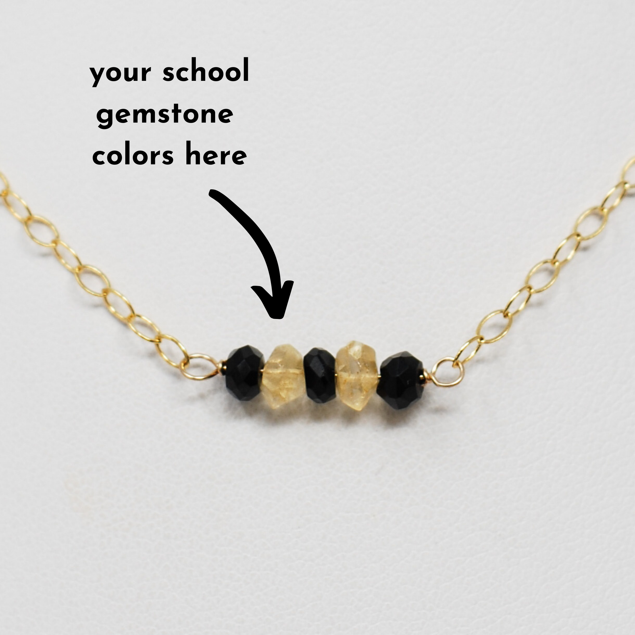 14k Gold Filled "College Colors" Necklace - Jewel Ya