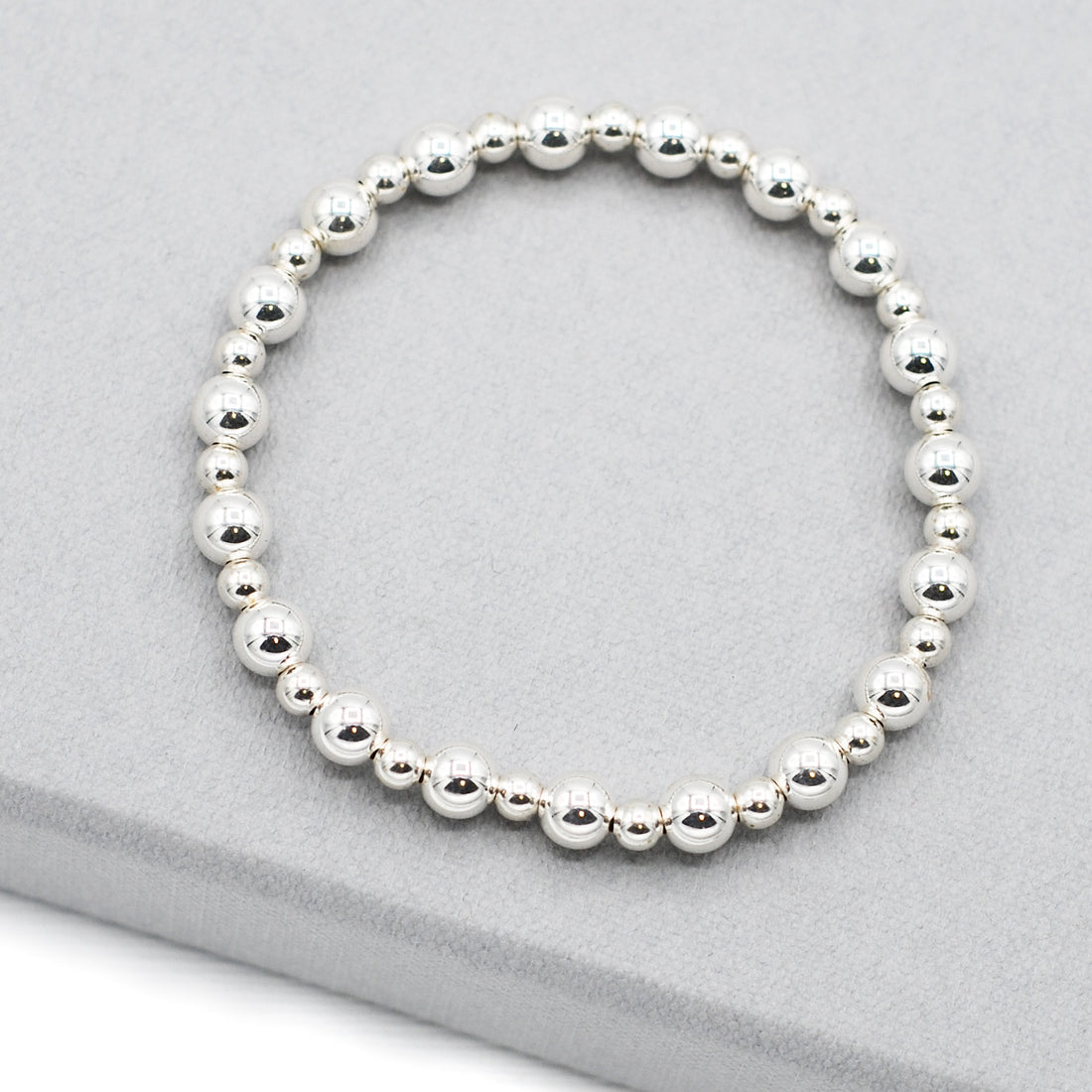 Sterling silver bead bracelet 4mm Clearance