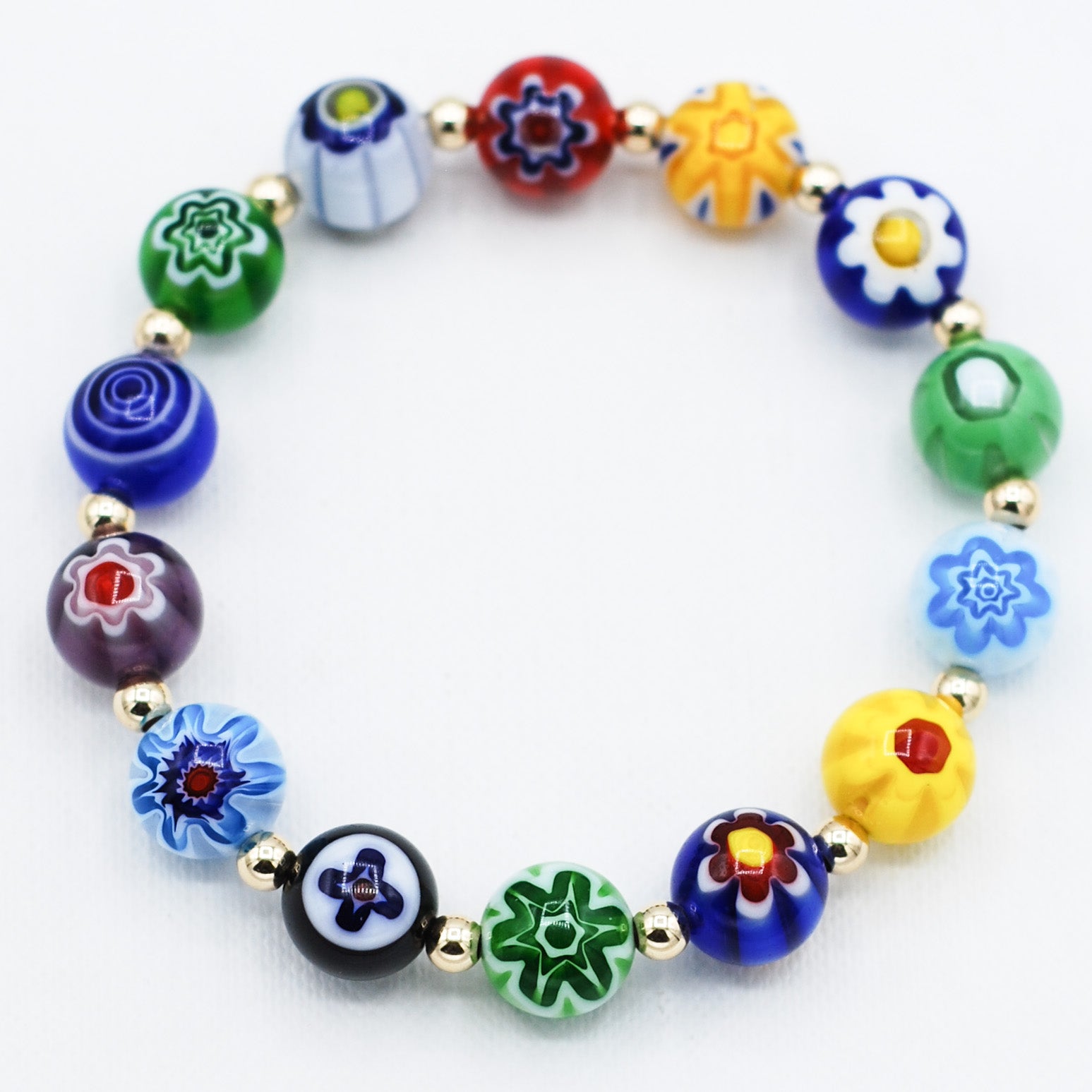Millefiori Large Bead Bracelet - Jewel Ya