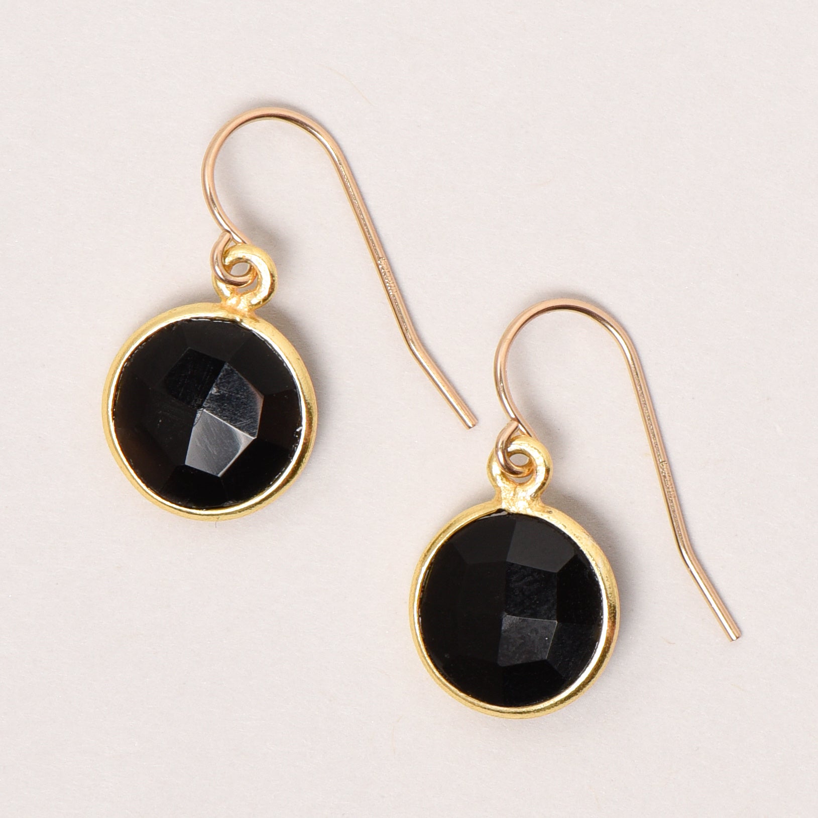 Black Onyx Bezel Set Earrings - Jewel Ya