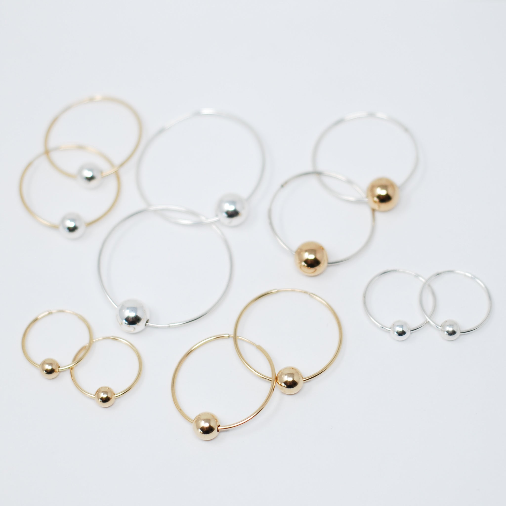 Hoops & 14k Gold Filled Ball Drops