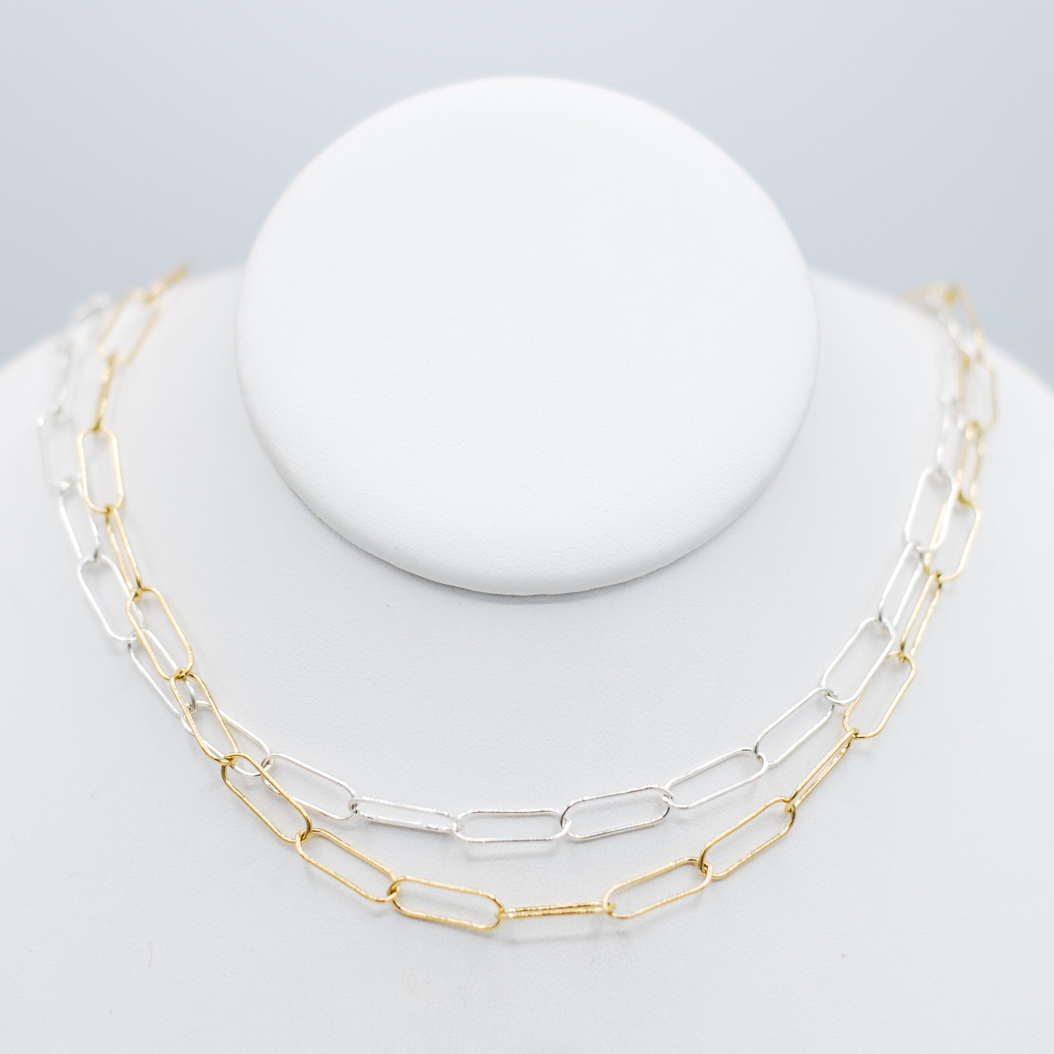 Layered Necklace Set, Set of 3, 14k Gold Filled, Sterling Silver,  Minimalist, Paperclip, Chain, Necklace, Gold, Silver, Set, Bar, Coin, Disk