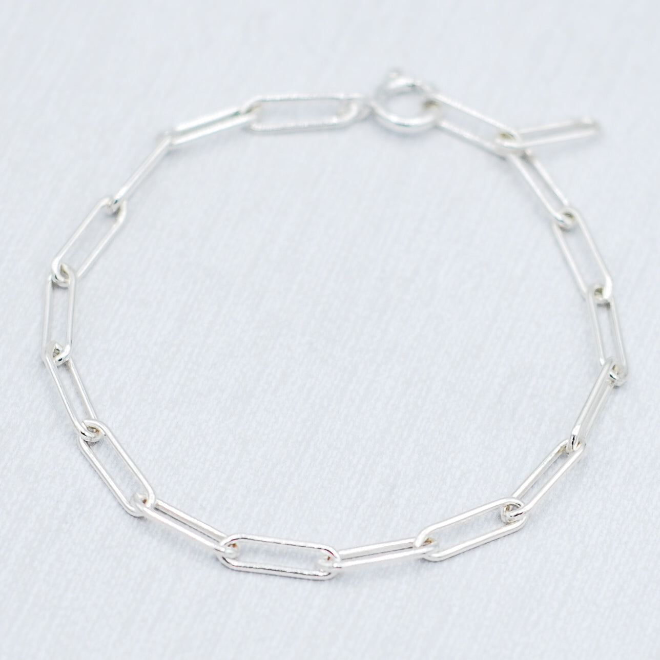 Sterling Silver Large Paper Clip Chain Bracelet - Jewel Ya