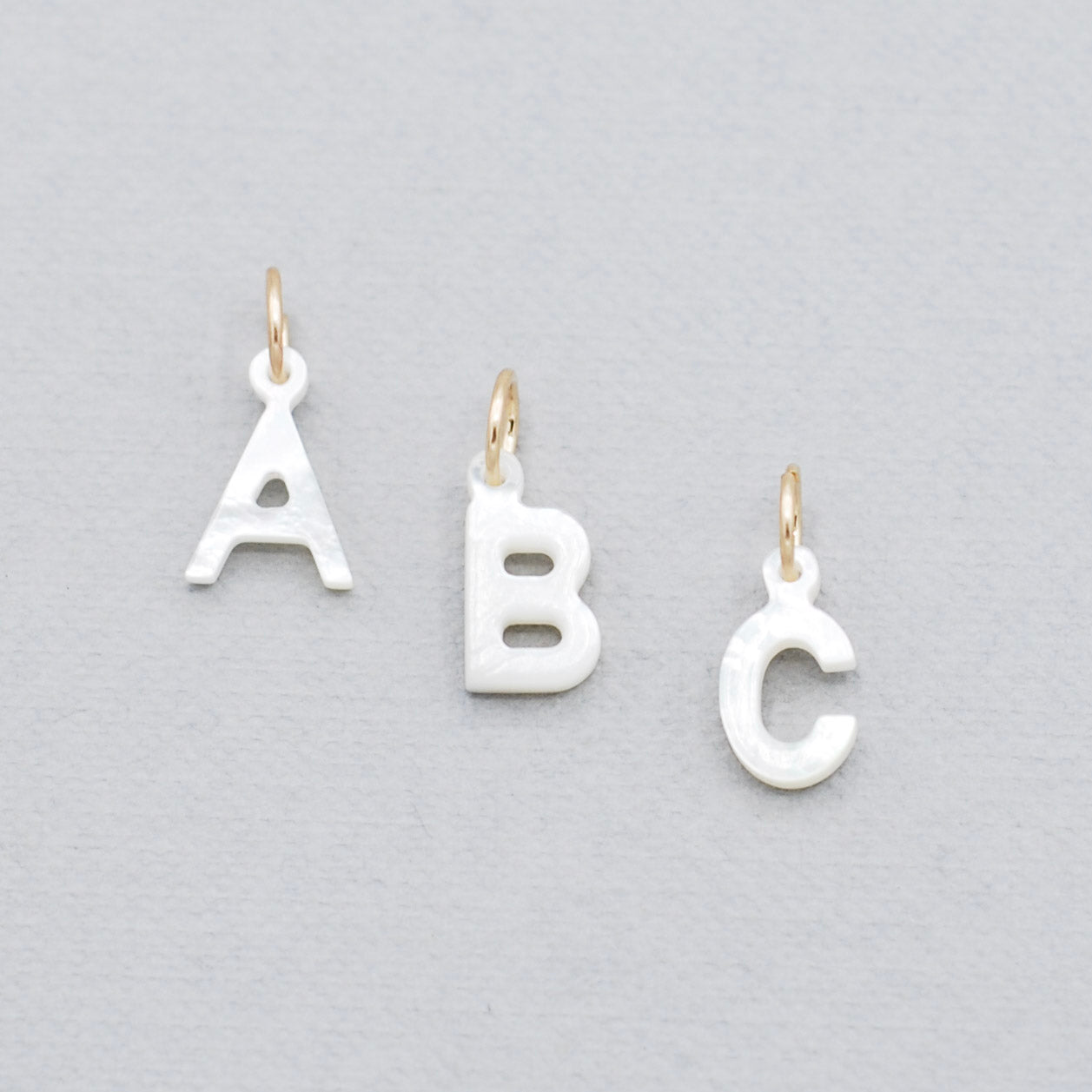Mother of Pearl Initial Alphabet Charm