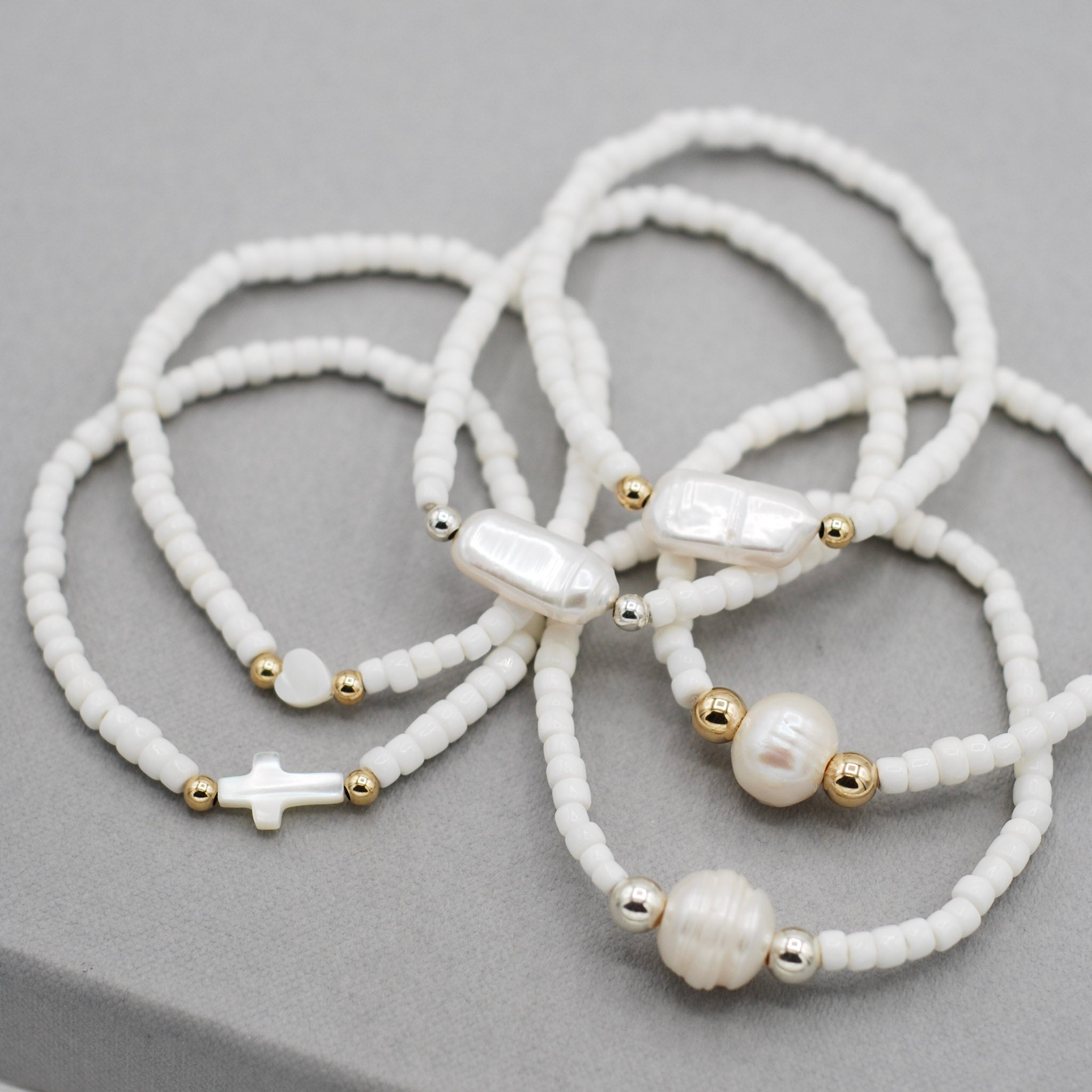 White Shell & Freshwater Pearl Bracelet - Jewel Ya