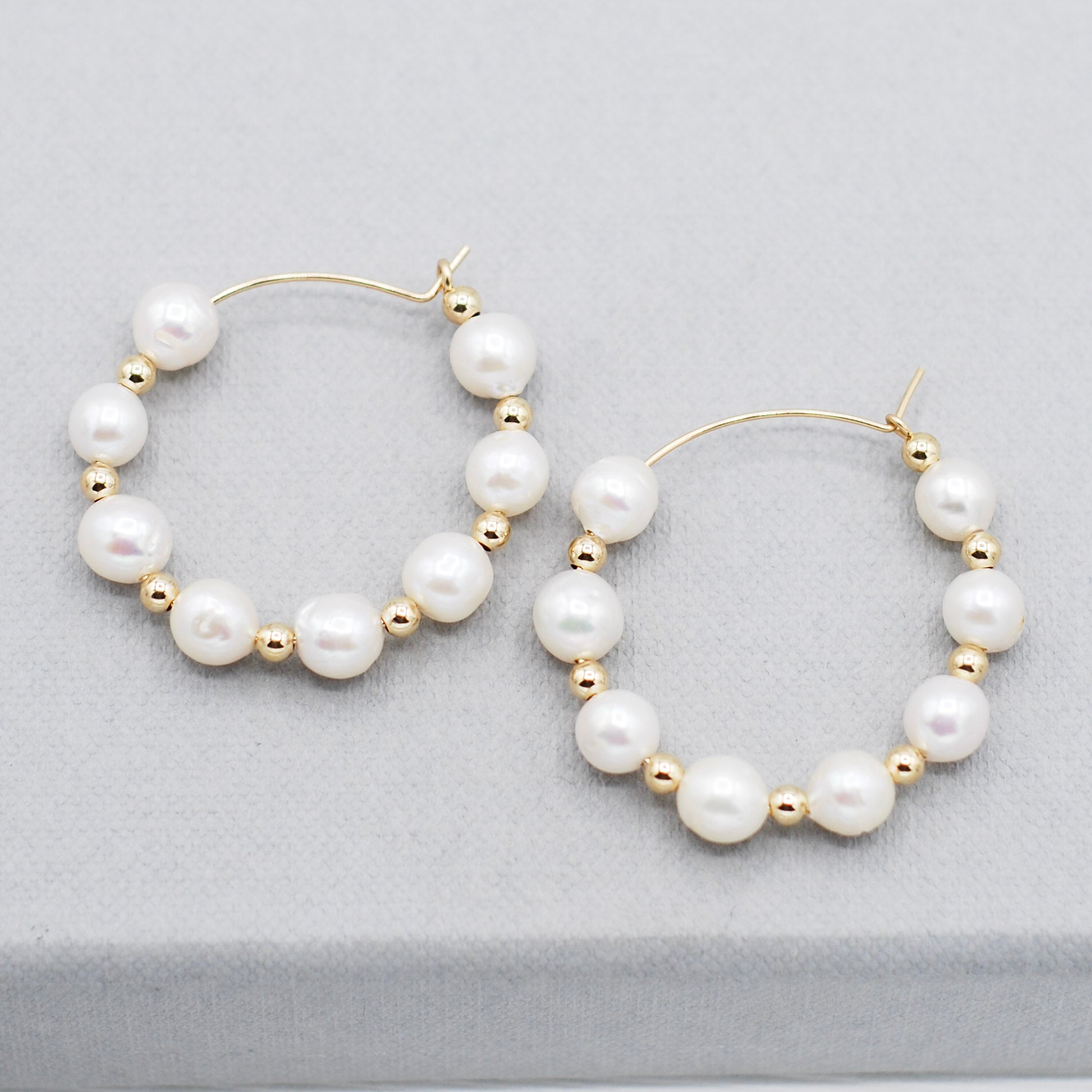 Freshwater Pearl & 14k Gold Filled Hoops