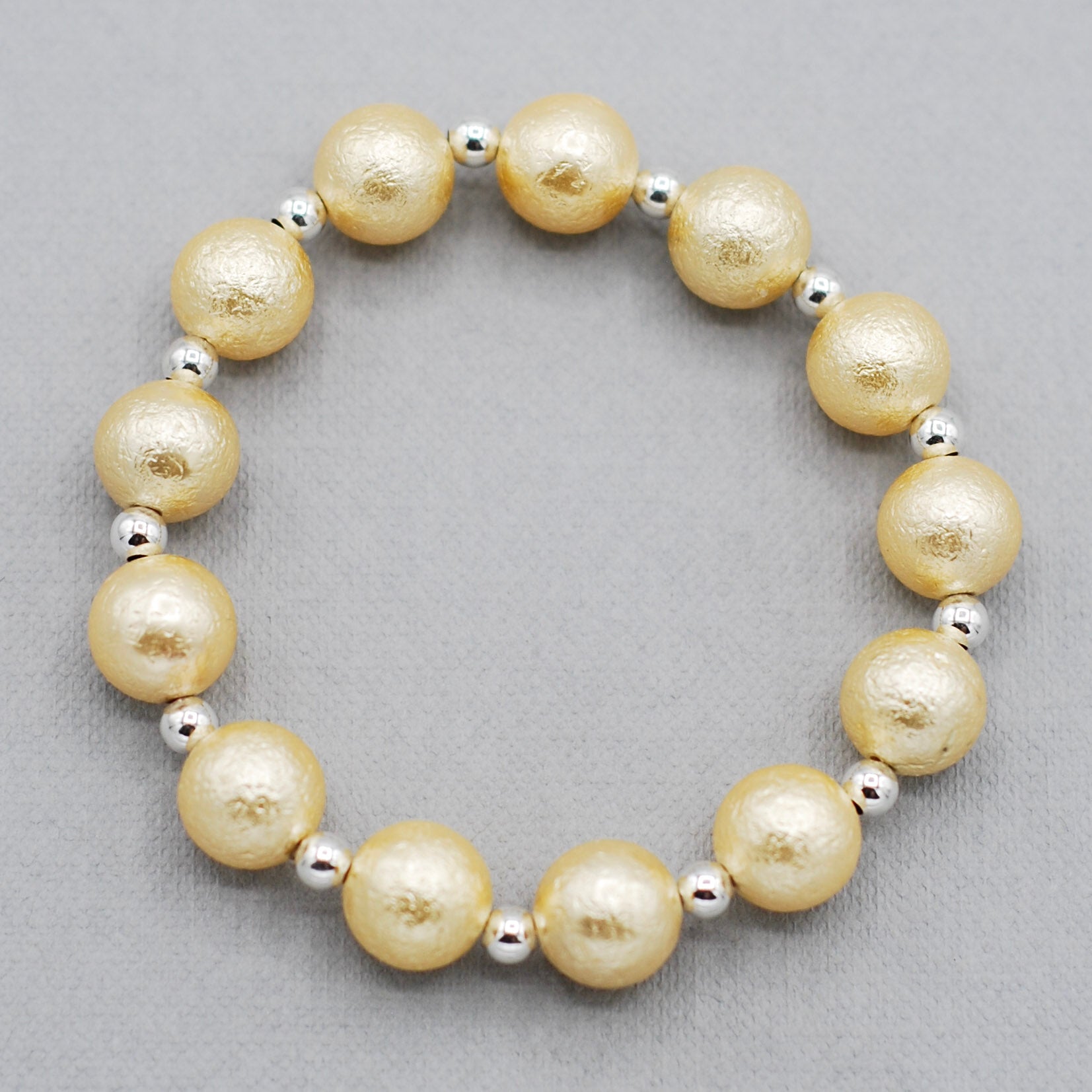Metallic Gold Freshwater Pearl & Sterling Silver Bracelet - Jewel Ya