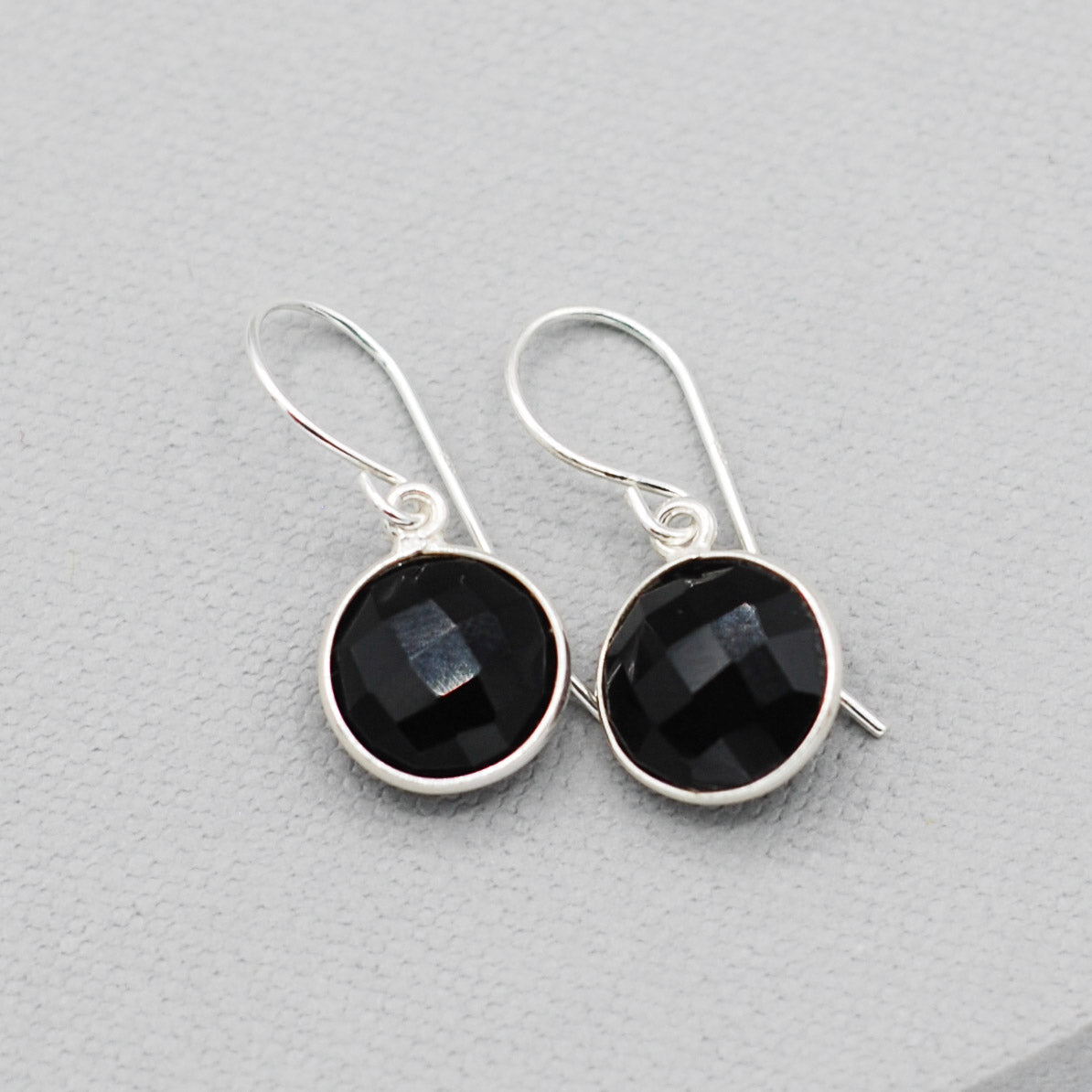 Black Onyx & Sterling Silver Earrings