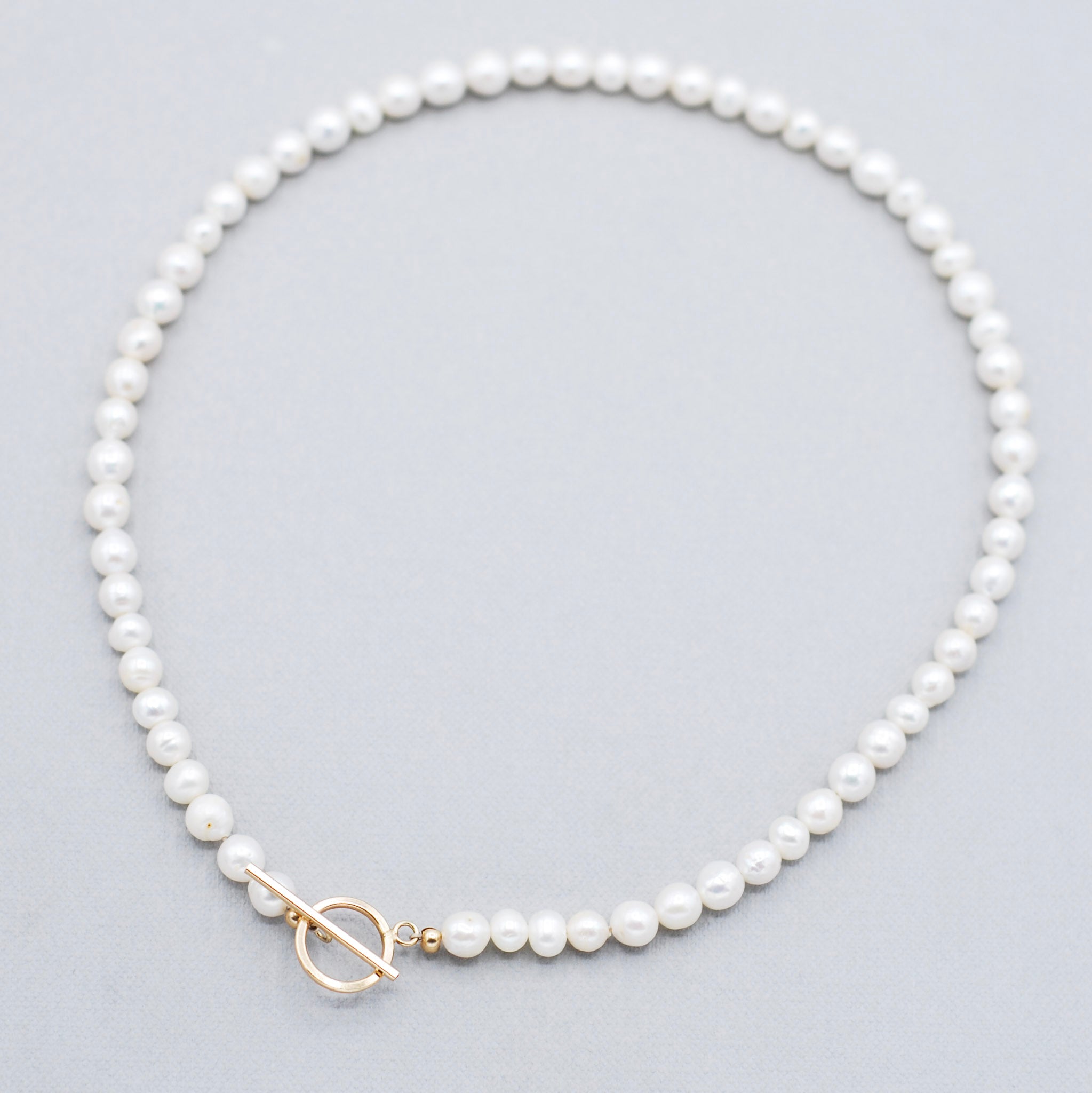 Freshwater Pearl & 14k Gold Filled Toggle Necklace