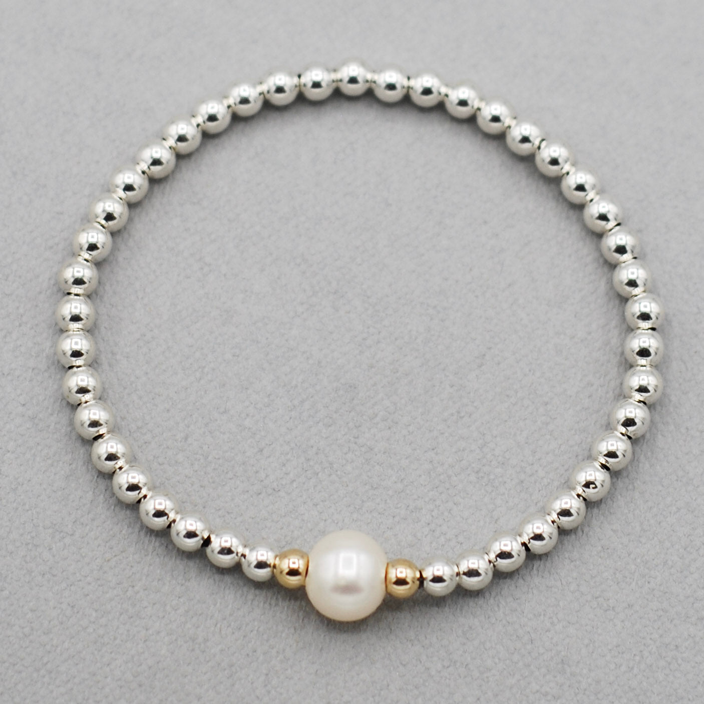 Freshwater Pearl & 4mm Beaded Lux Bracelet