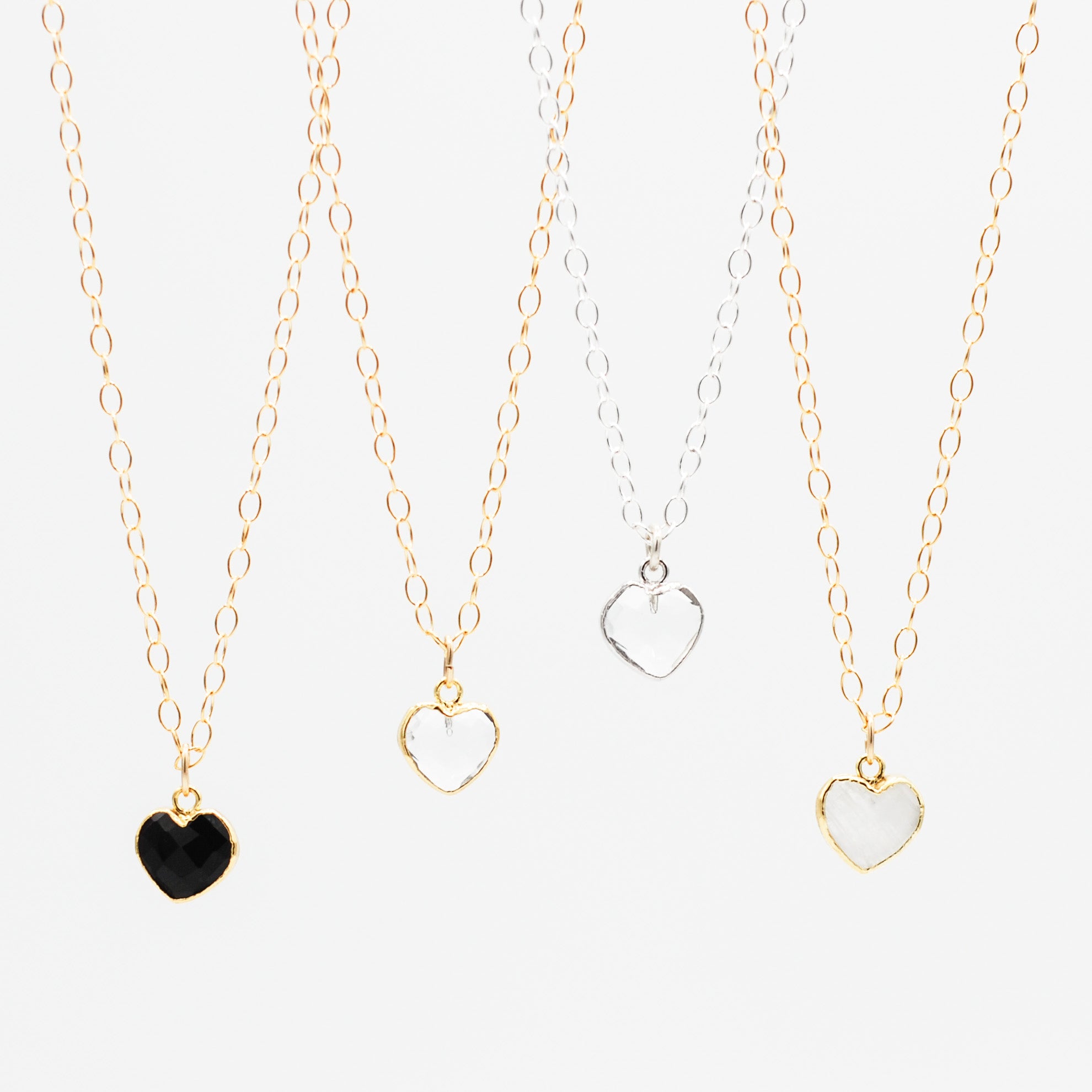Gemstone Heart & 14K Gold Filled Necklace