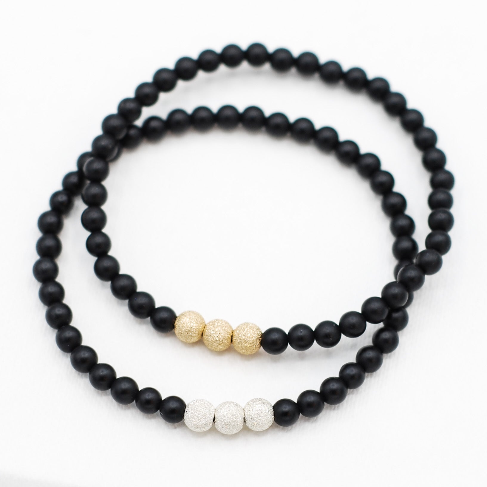 Black Onyx & Sparkle Bead Bracelet - Jewel Ya