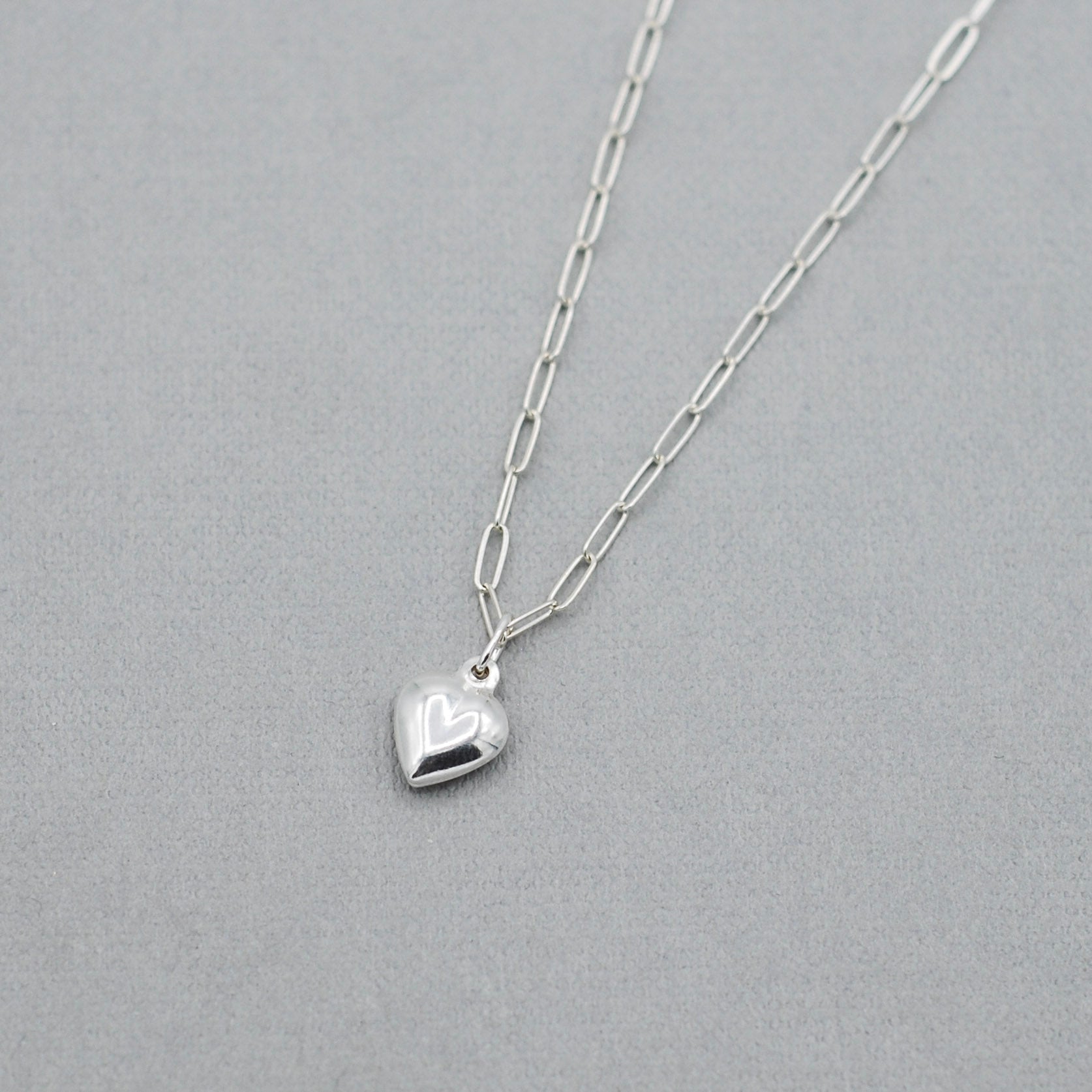 Sterling Silver Paper Clip Heart Necklace