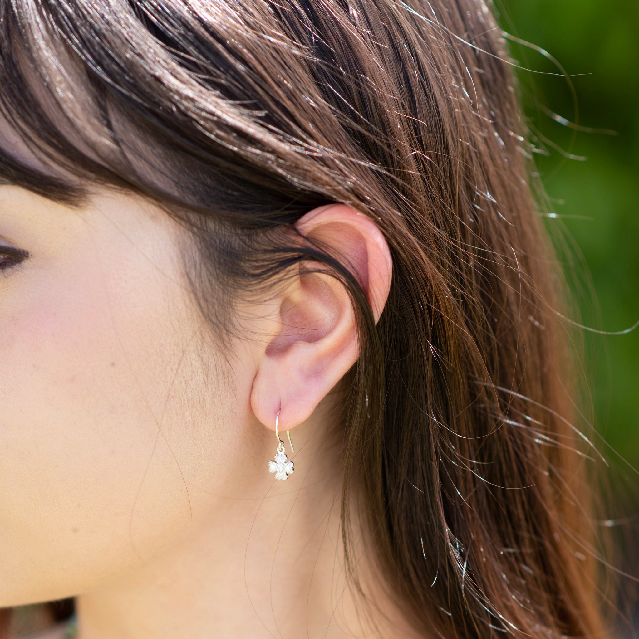 Cubic Zirconia Clover Earrings