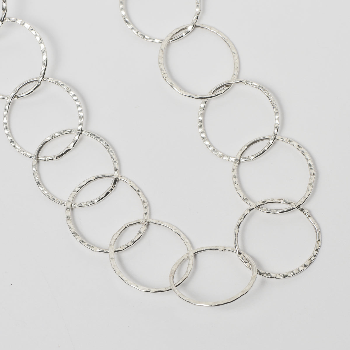 17mm Sterling Silver 16-30 Inch Hammered Chain