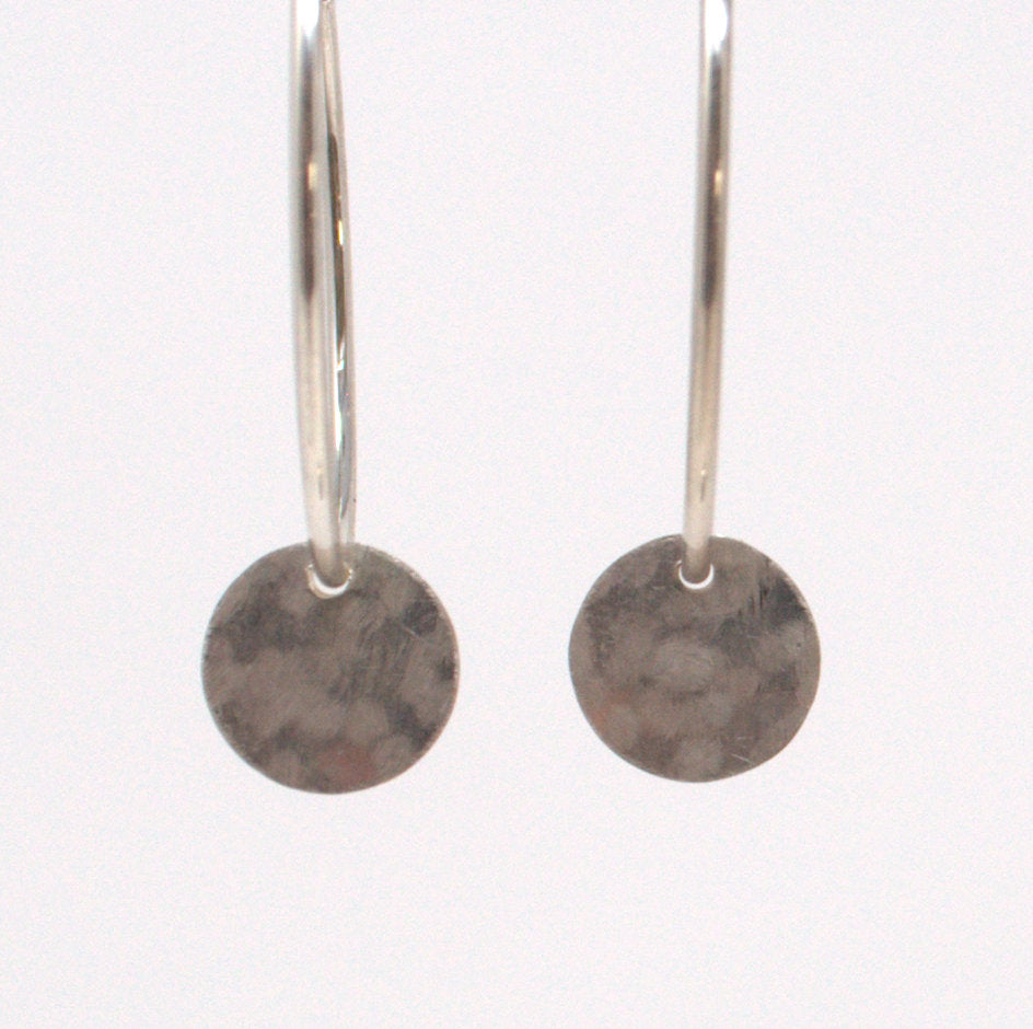 Hoops & Sterling Silver Hammered Drops